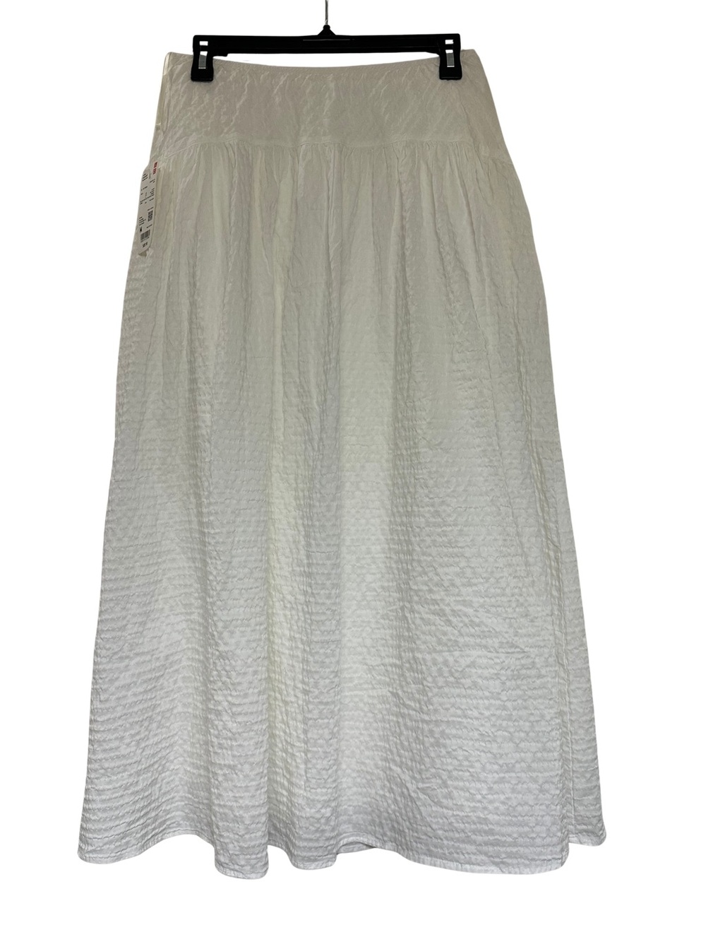 NWT Uniquo textured cotton blend a line maxi skirt white medium